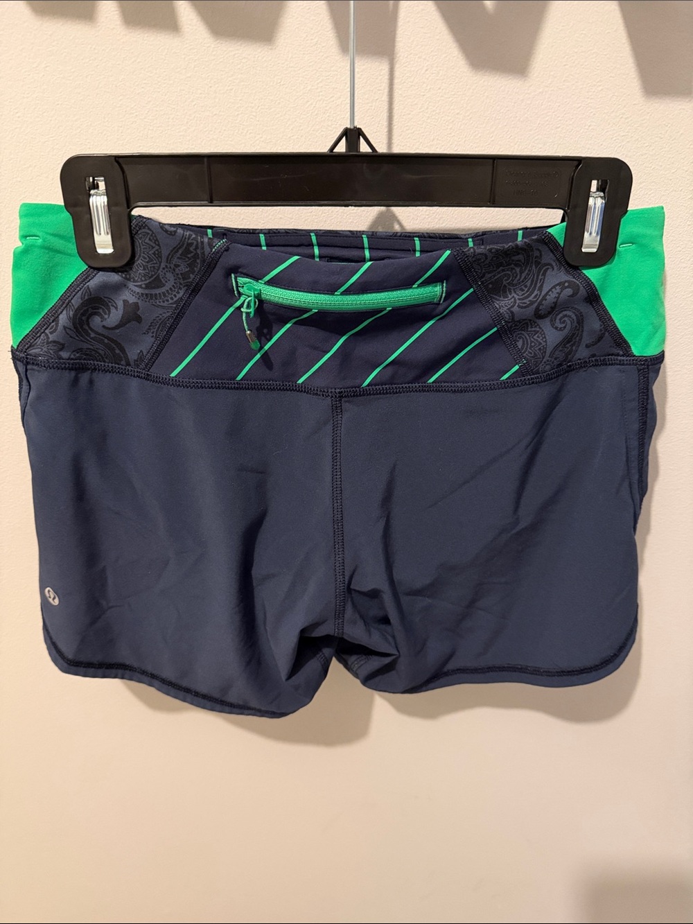 lululemon athletica Navy and Green Athletic Shorts